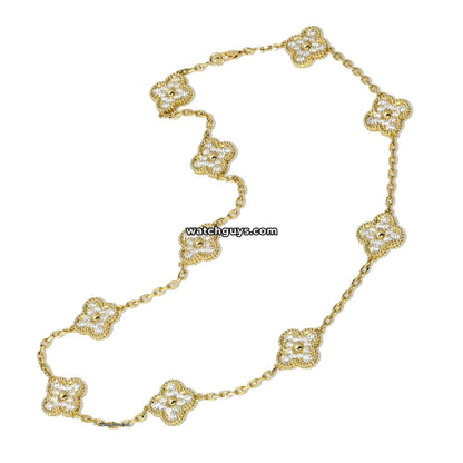 Van Cleef & Arpels Vintage Alhambra Necklace 10 Motif Diamond