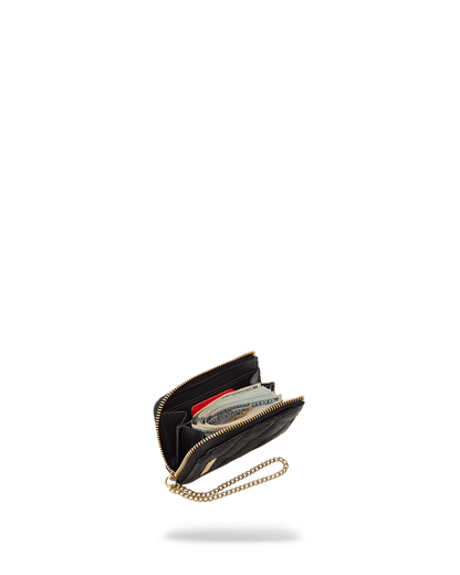 NOIR QUILT GOLD CHAIN SHARK WALLET