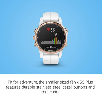 Garmin - f?nix 5S Plus Sapphire - Carrara White/Rose Gold - 010-01987-06