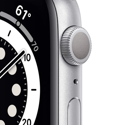 Apple Watch Series 6 44mm Silver Aluminum Case with White Sport Band GPS - M00D3LL/A