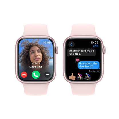 Apple Watch Series 9 (GPS) 45mm Aluminum Case with Light Pink Sport Band - M/L - Pink - MR9H3LL/A