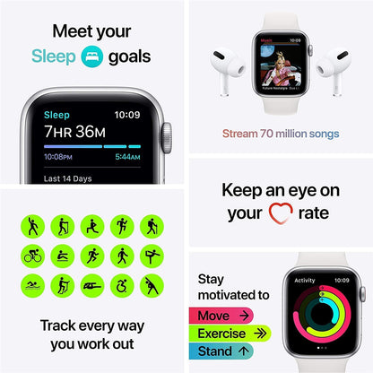 Apple Watch SE 44mm GPS Cellular Space Gray Aluminum Case Black Sport Band - MKRR3LL/A