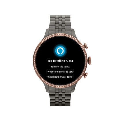Fossil - Gen 6 Smartwatch 42mm Gunmetal Stainless Steel - Gunmetal/Rose Gold - FTW6078V