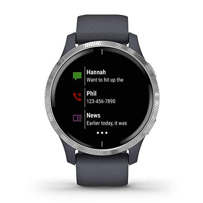 Garmin - Venu Smartwatch 43mm Fiber-Reinforced Polymer - Granite Blue - 010-02173-01