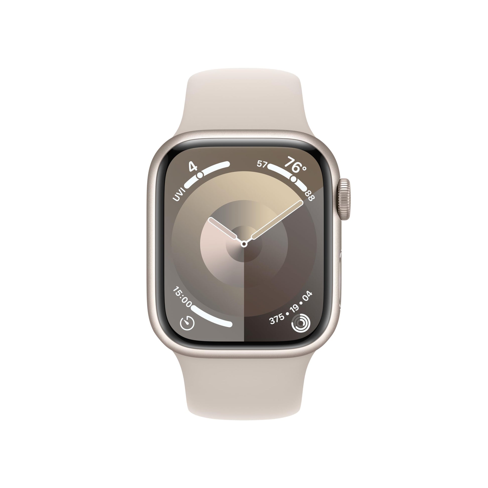 Apple Watch Series 9 (GPS) 41mm Aluminum Case w/ Starlight Sport Band (M/L) - Starlight - MR8U3LW/A