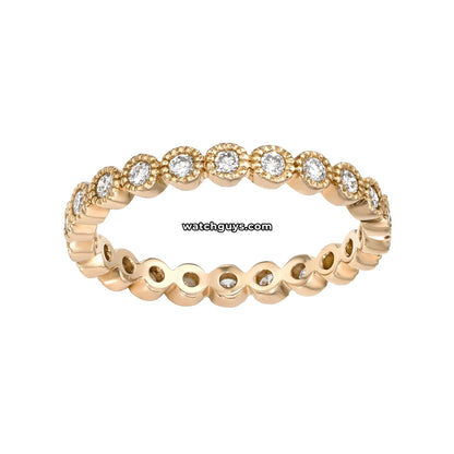 Bezel Set Diamond Eternity Ring 0.48 Carat TW 18k Rose Gold