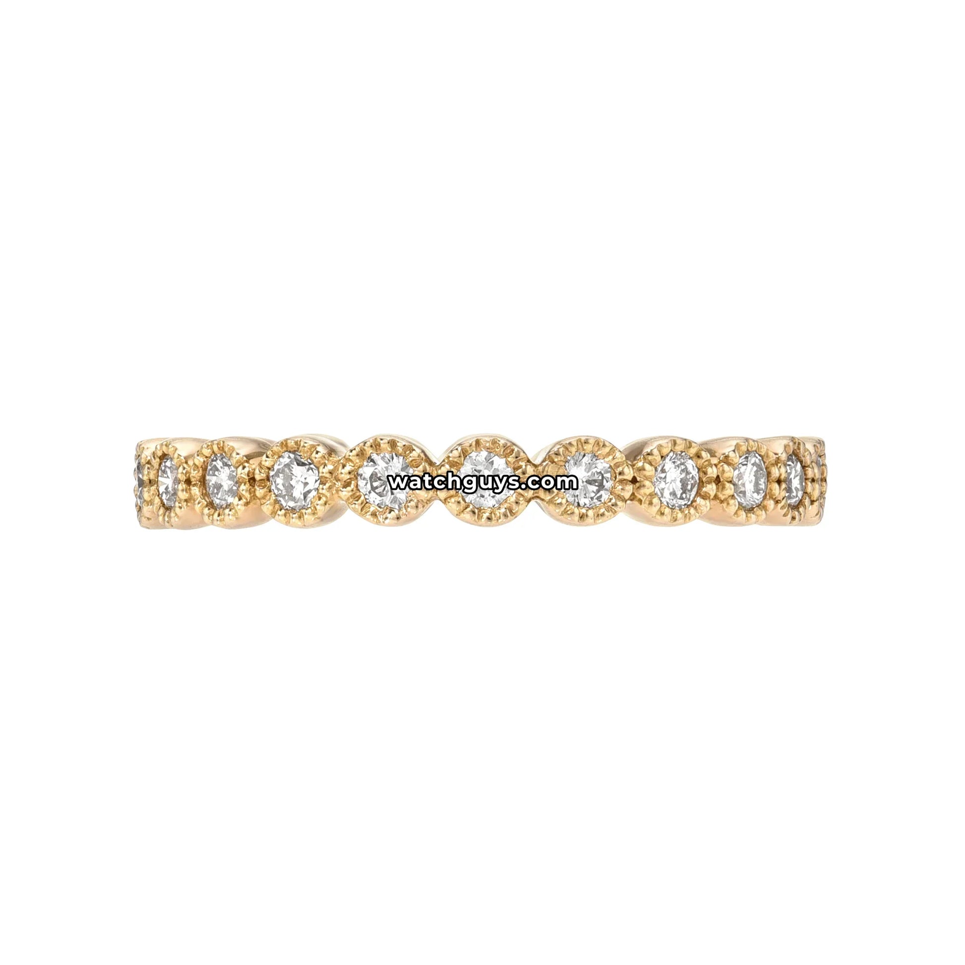 Bezel Set Diamond Eternity Ring 0.48 Carat TW 18k Yellow Gold