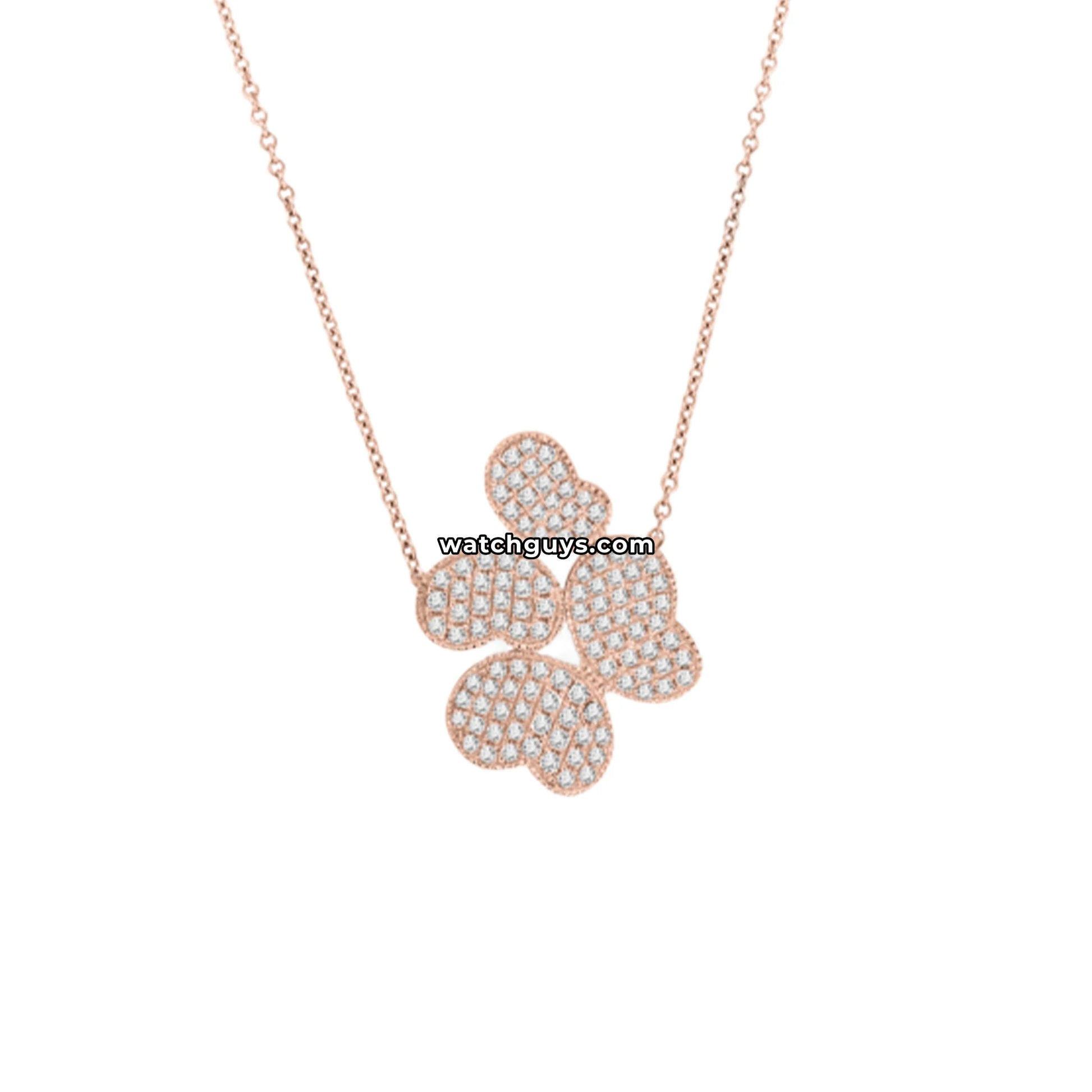 Butterfly Diamond Pendant Necklace 18k Rose Gold