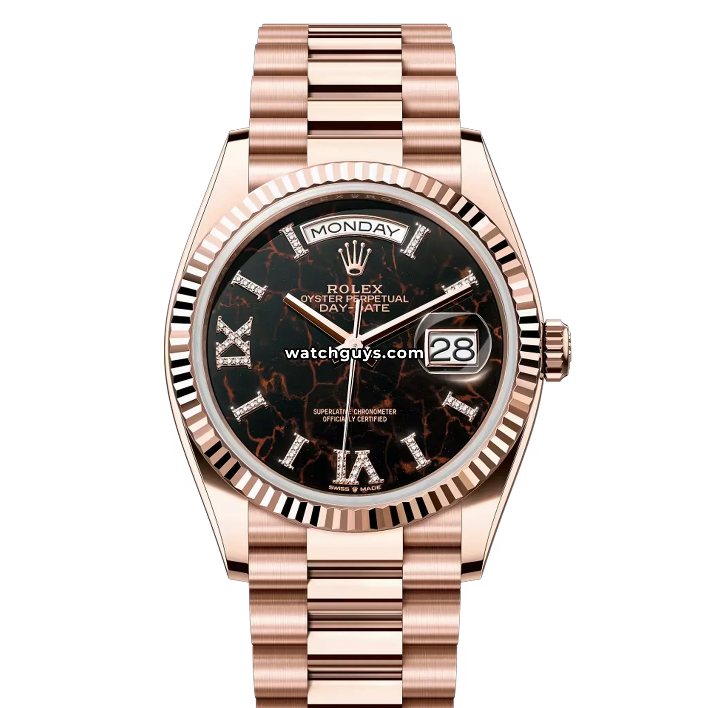 Rolex Day-Date 128235 Eisenkiesel Diamond Roman