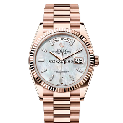 Rolex Day-Date 128235 Mother of Pearl Diamond Baguette
