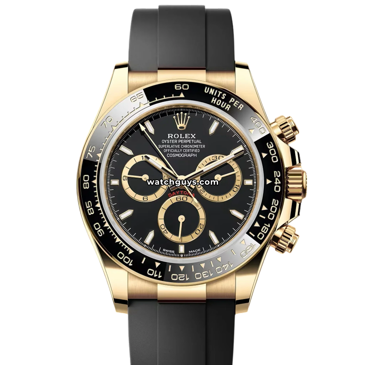 Rolex Daytona 126518 Black Gold Rings Oysterflex