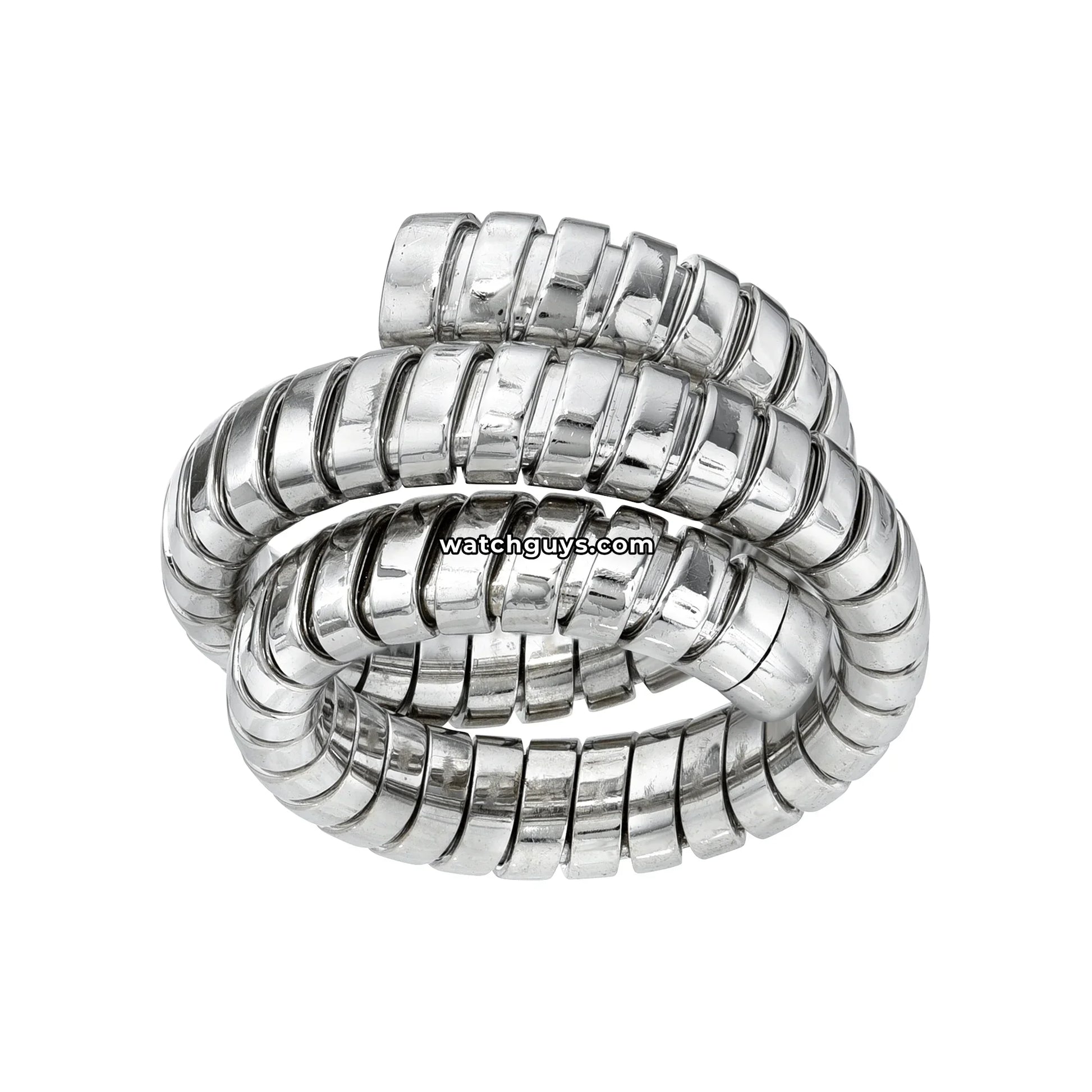 Bvlgari Spiga Ring 18K White Gold Size 8
