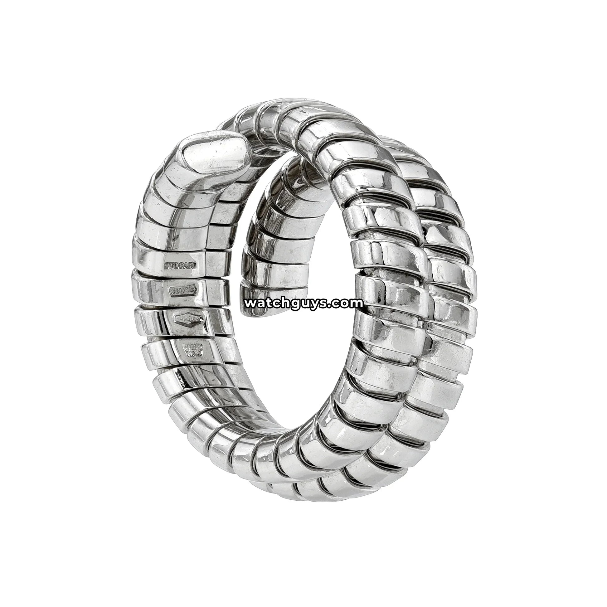 Bvlgari Spiga Ring 18K White Gold Size 8