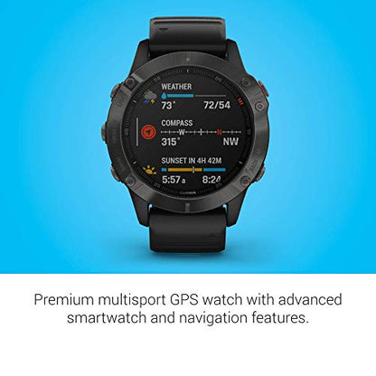 Garmin - fenix 6 Sapphire Smartwatch 47mm Fiber-Reinforced Polymer Carbon Gray - 010-02158-10