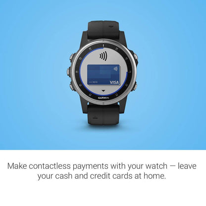 Garmin fenix 5 Plus, Premium Multisport GPS Smartwatch,  Black/Silver - 010-01988-01