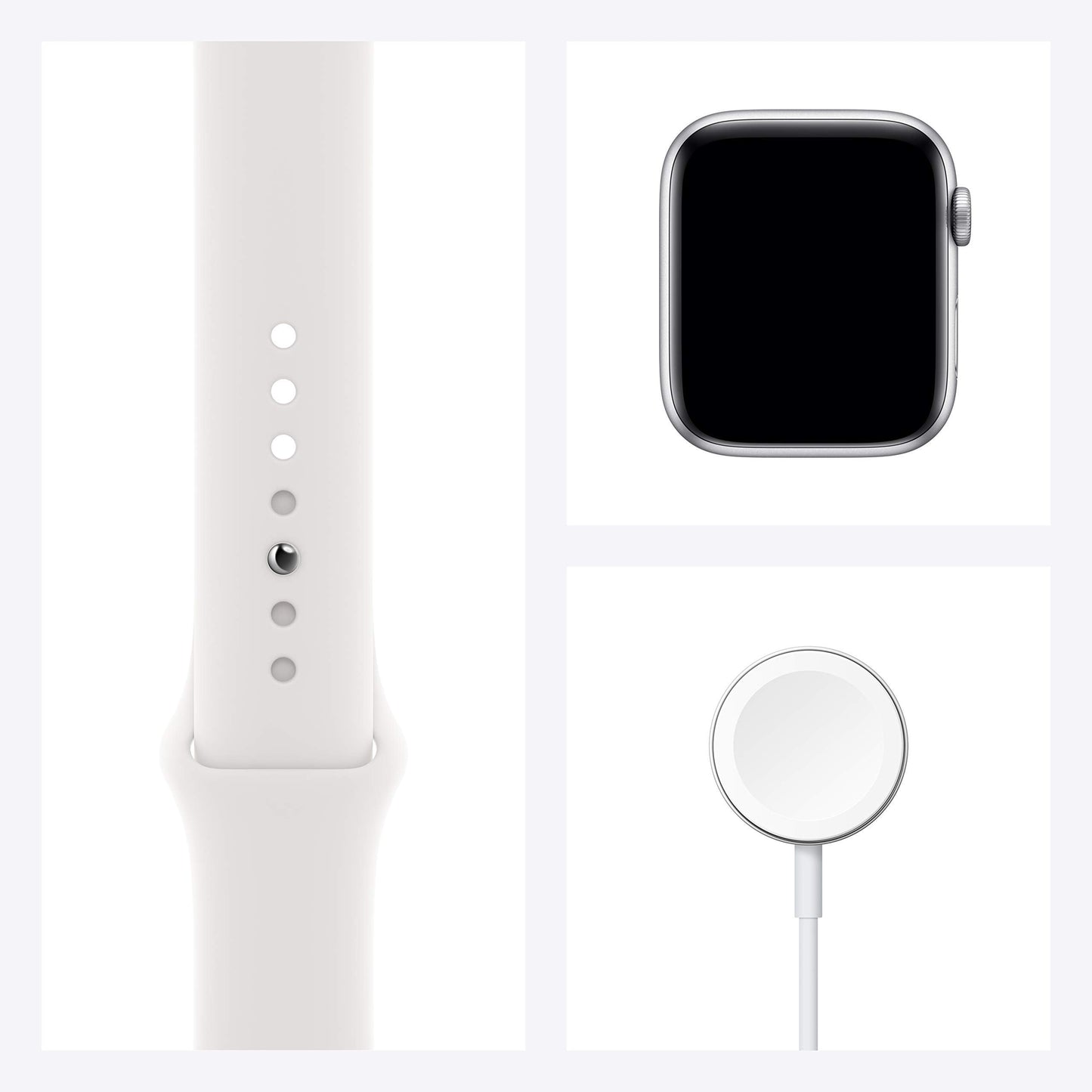 Apple Watch Series 6 44mm Silver Aluminum Case with White Sport Band GPS - M00D3LL/A