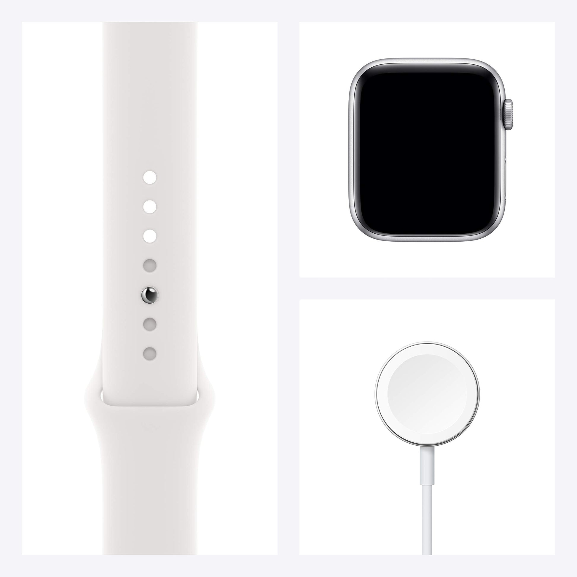 Apple Watch Series 6 44mm Silver Aluminum Case with White Sport Band GPS - M00D3LL/A
