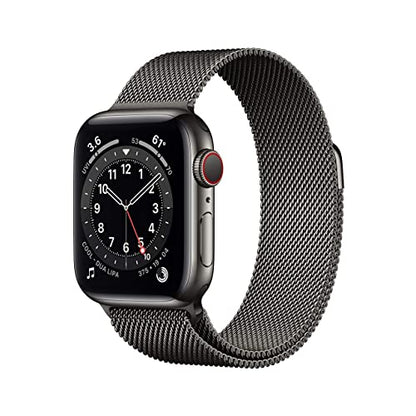Apple Watch Series 6 (GPS + Cellular, 40mm) - Graphite Stainless Steel Case with Graphite Milanese Loop - MG2U3LL/A
