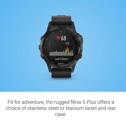 Garmin - f?nix 5 Plus Sapphire 47mm - Black - 010-01988-06