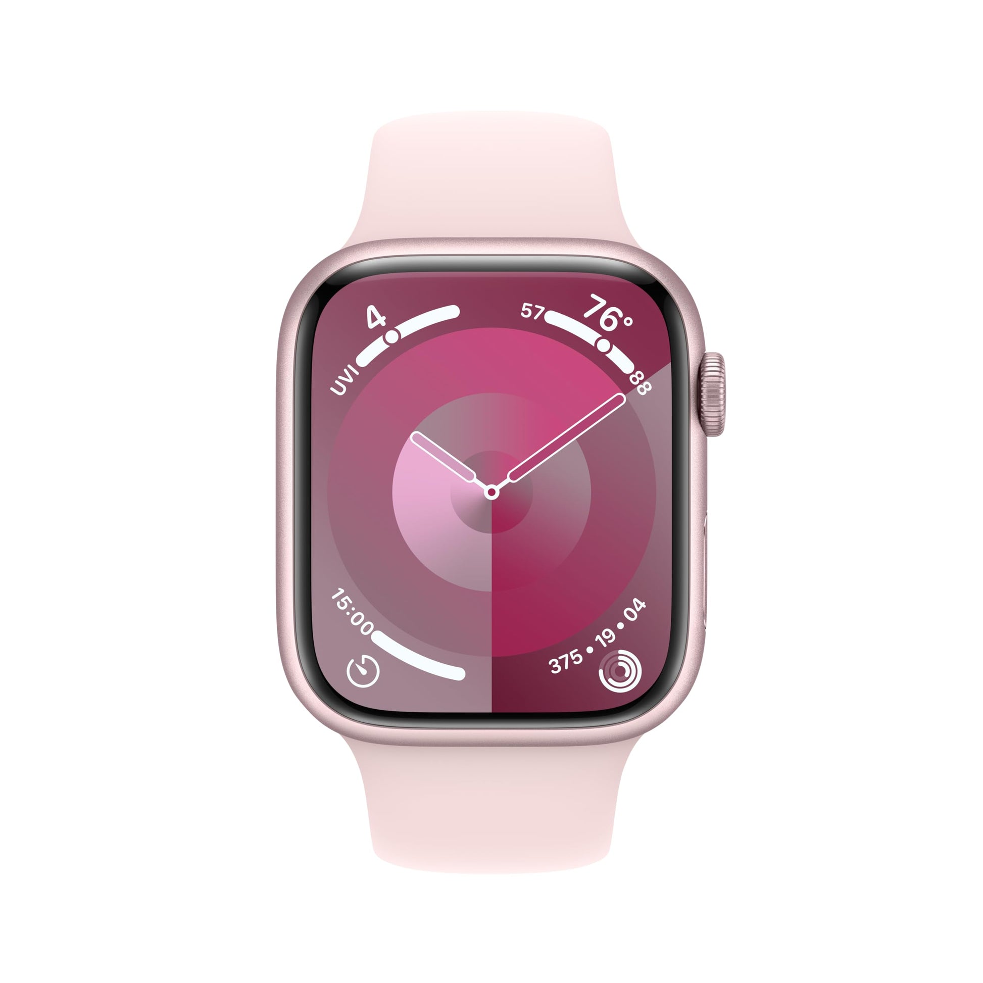 Apple Watch Series 9 (GPS) 45mm Aluminum Case with Light Pink Sport Band - M/L - Pink - MR9H3LL/A
