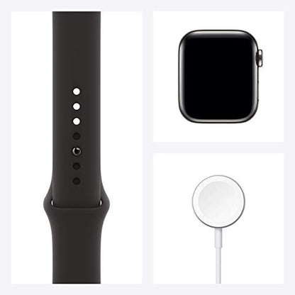 Apple Watch Series 6 40mm GPS+Cellular - Graphite Stainless Steel with Black Sport Band - M02Y3LL/A