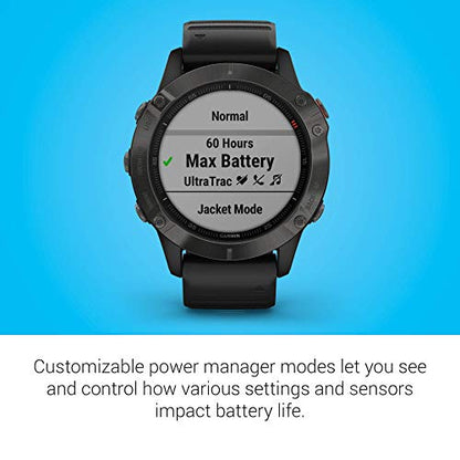 Garmin - fenix 6 Sapphire Smartwatch 47mm Fiber-Reinforced Polymer Carbon Gray - 010-02158-10
