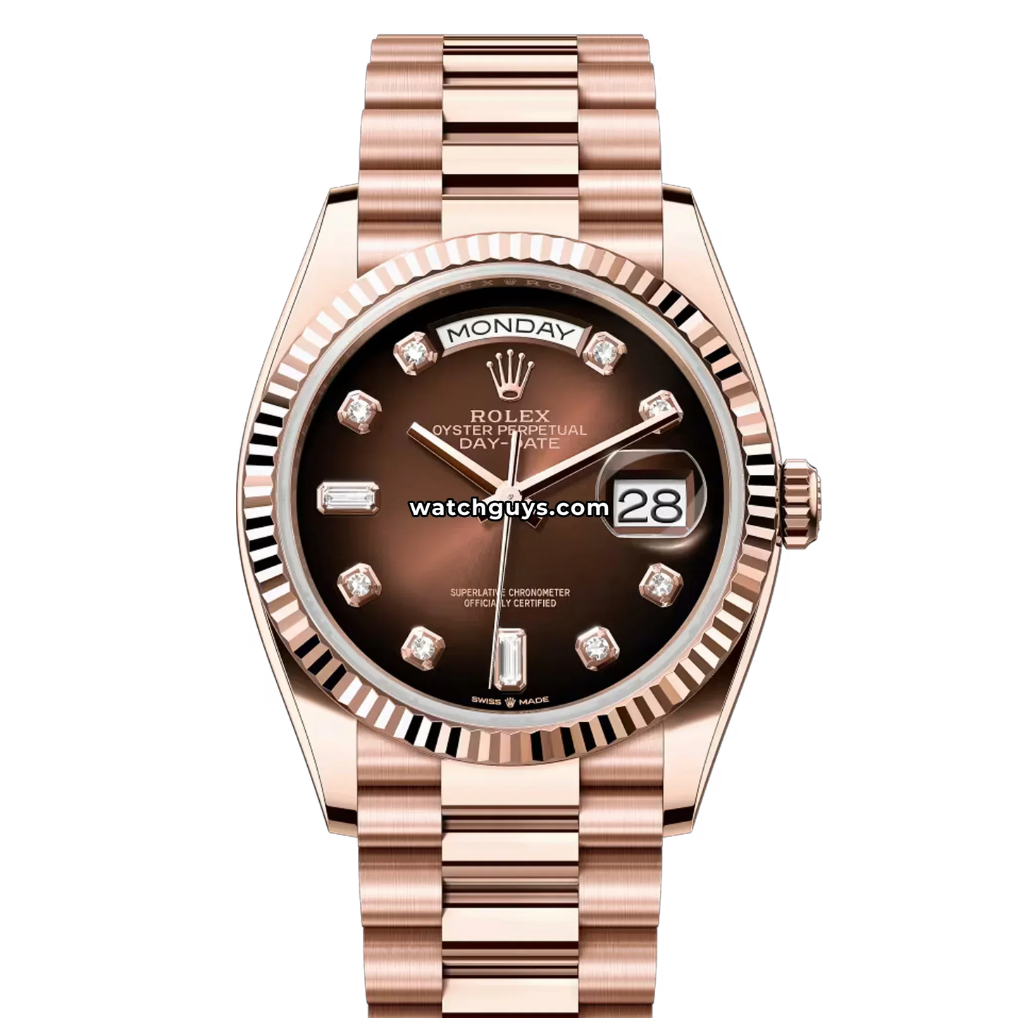 Rolex Day-Date 128235 Brown Ombre Diamond