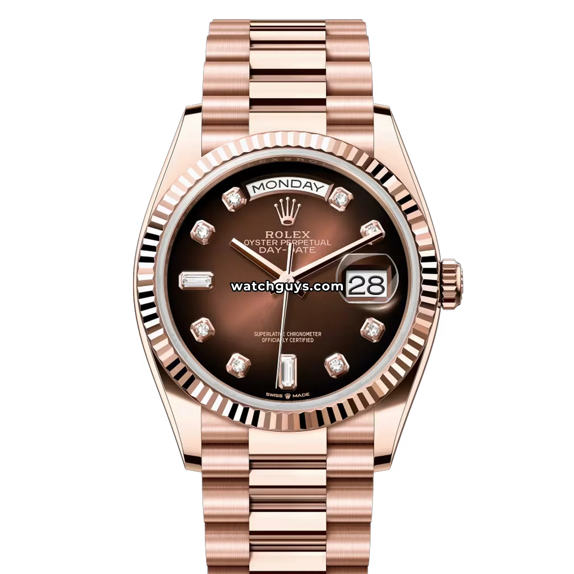 Rolex Day-Date 128235 Brown Ombre Diamond