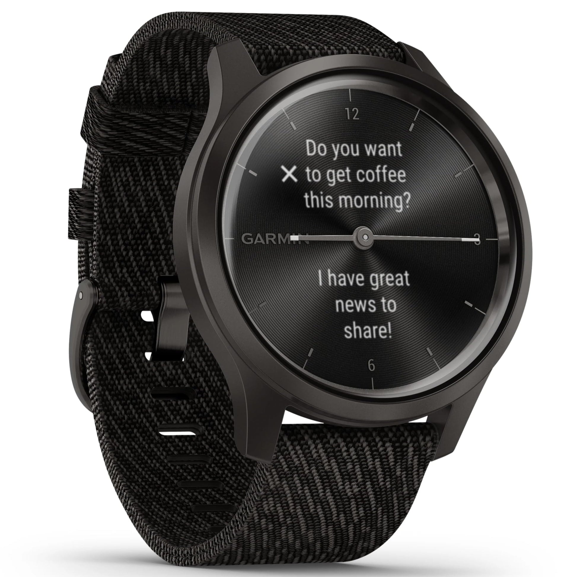 Garmin vivomove Style Hybrid Smartwatch 42mm Aluminum Graphite With Black - 010-02240-03