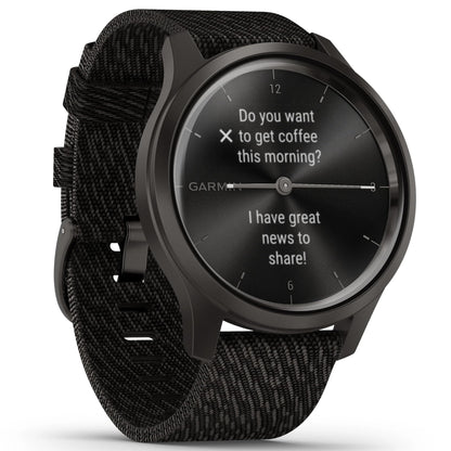 Garmin vivomove Style Hybrid Smartwatch 42mm Aluminum Graphite With Black - 010-02240-03