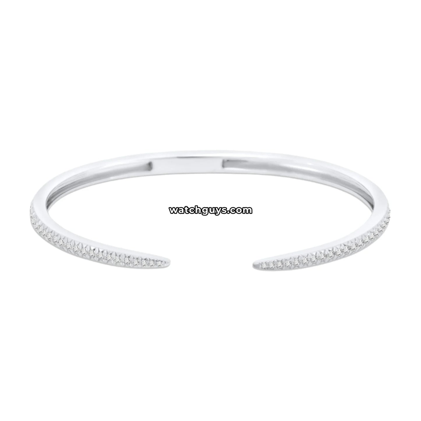 Diamond Cuff Bangle Bracelet 18K White Gold 0.80 CT