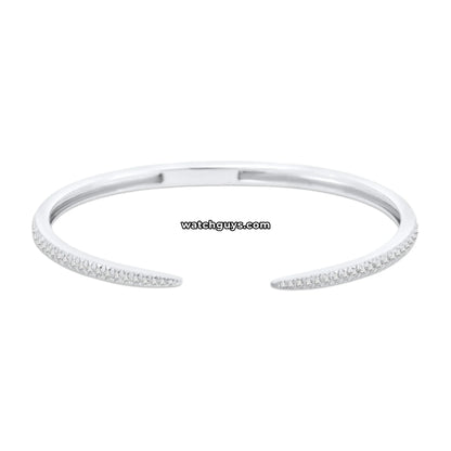 Diamond Cuff Bangle Bracelet 18K White Gold 0.80 CT