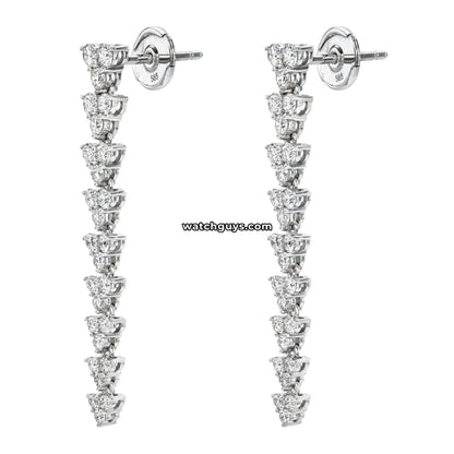 Diamond Drop Earrings 1.26 Carat TW 14k White Gold