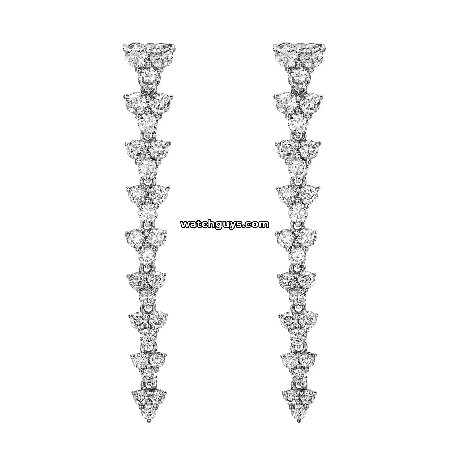Diamond Drop Earrings 1.26 Carat TW 14k White Gold