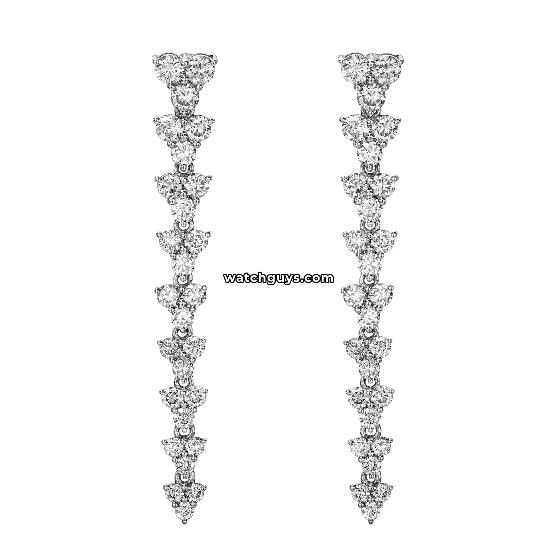 Diamond Drop Earrings 1.26 Carat TW 14k White Gold