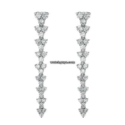 Diamond Drop Earrings 1.26 Carat TW 14k White Gold