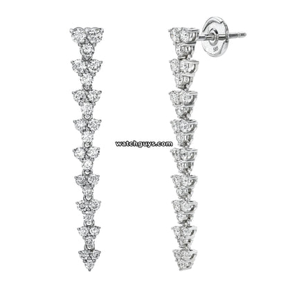 Diamond Drop Earrings 1.26 Carat TW 14k White Gold