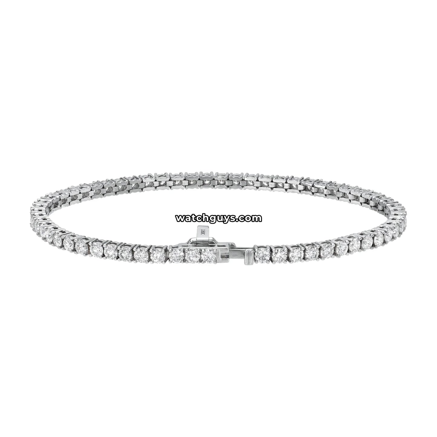 Diamond Tennis Bracelet 4.70 Carat TW 18k White Gold