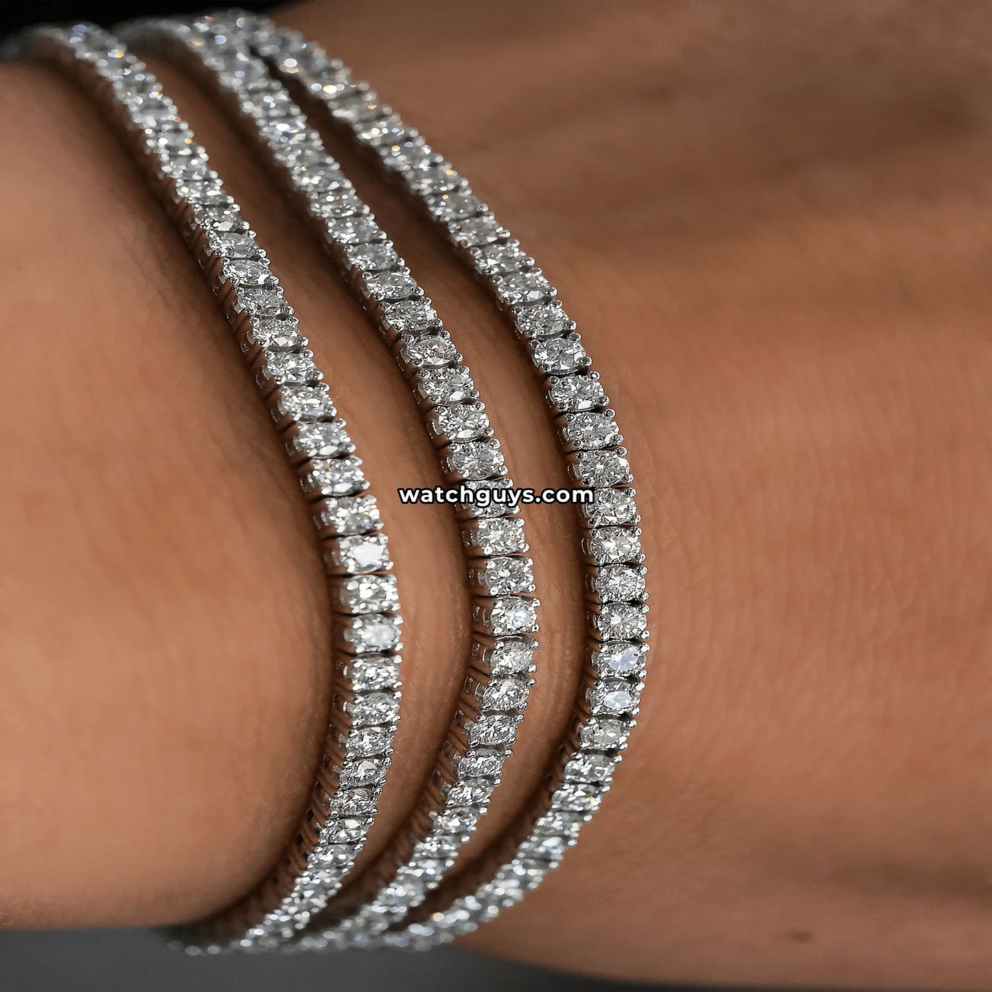 Diamond Tennis Bracelet 4.70 Carat TW 18k White Gold