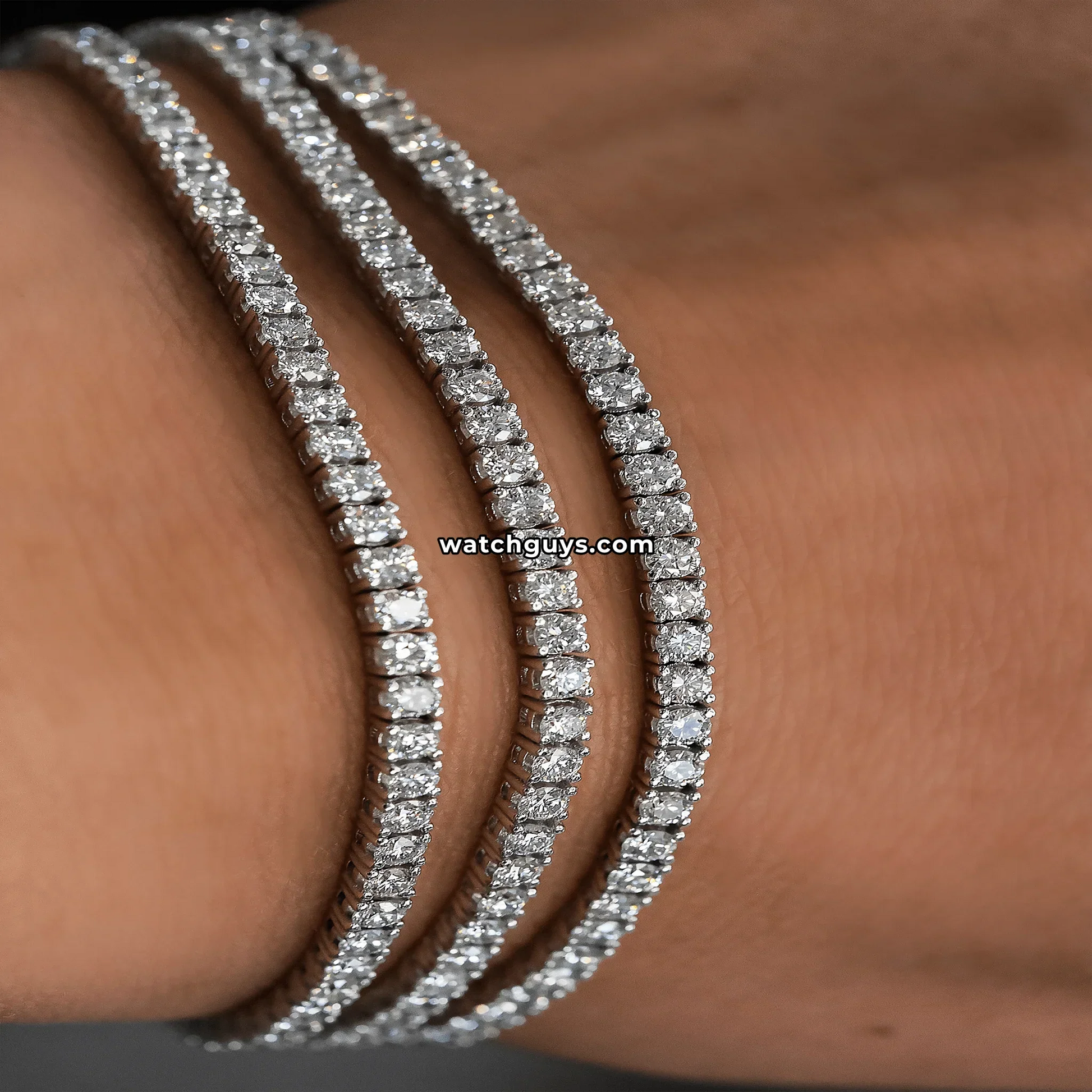 Diamond Tennis Bracelet 4.70 Carat TW 18k White Gold