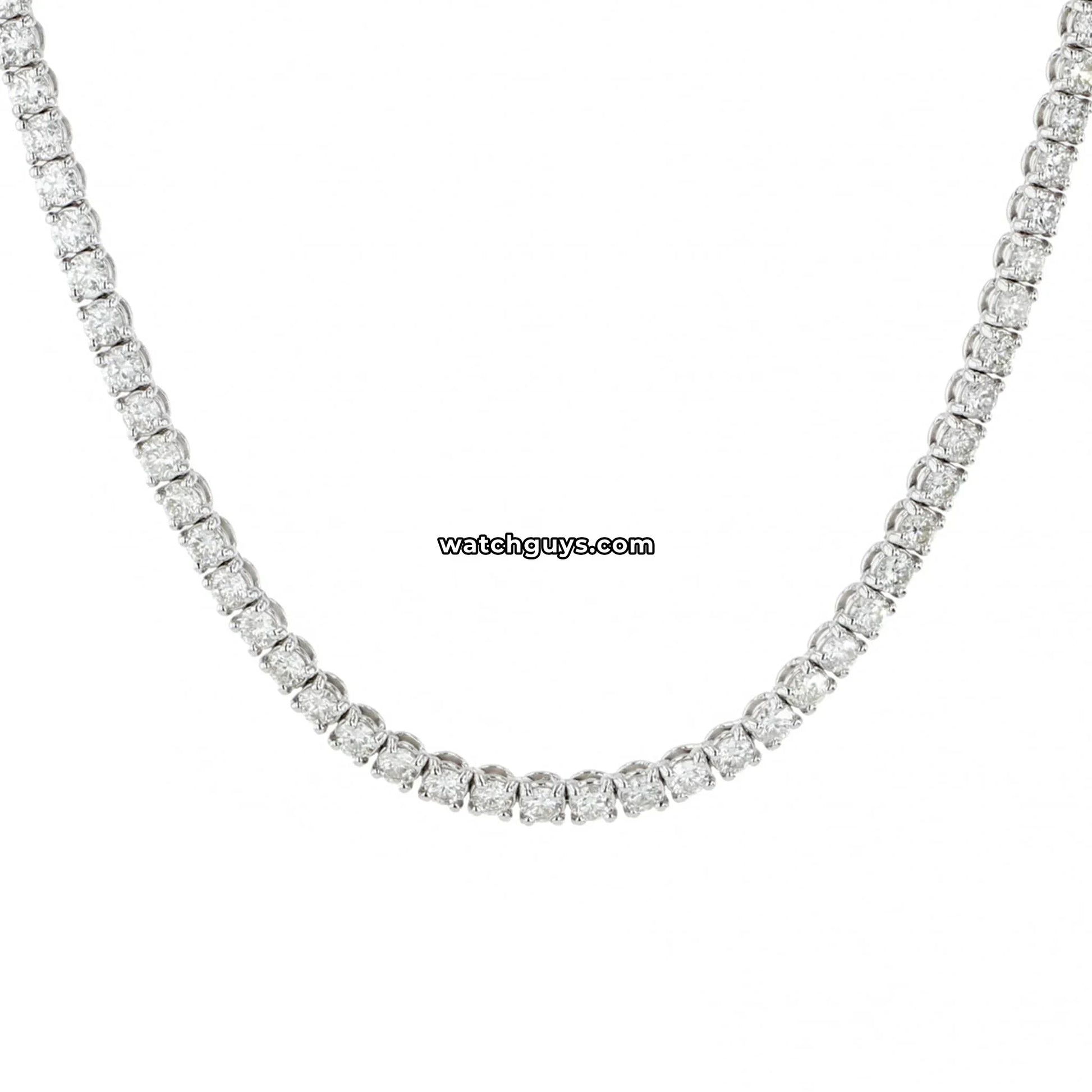 Diamond Tennis Necklace 12 Carat TW 14k White Gold
