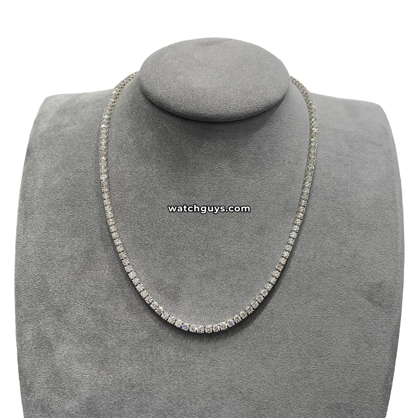 Diamond Tennis Necklace 25 Carat TW 14k White Gold
