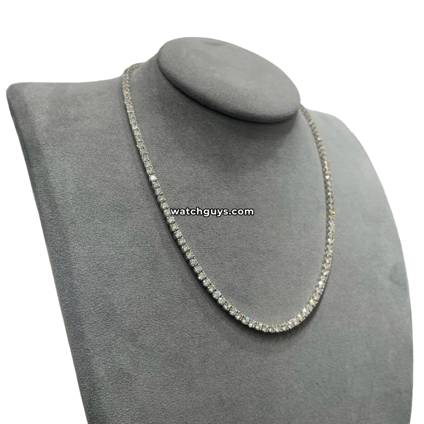 Diamond Tennis Necklace 25 Carat TW 14k White Gold