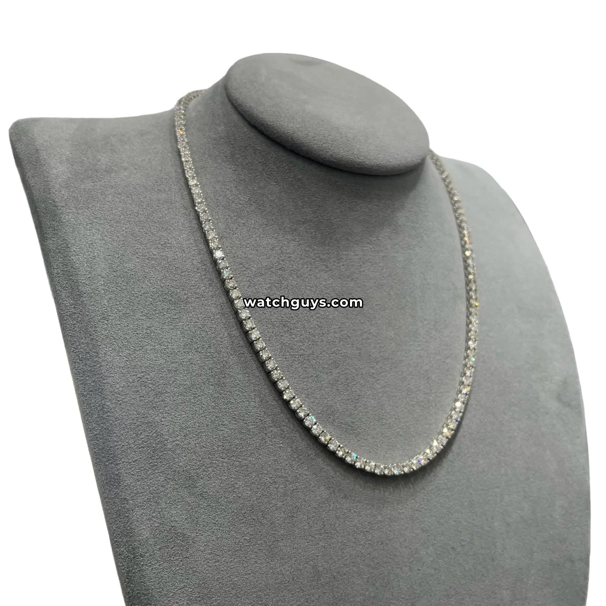 Diamond Tennis Necklace 25 Carat TW 14k White Gold