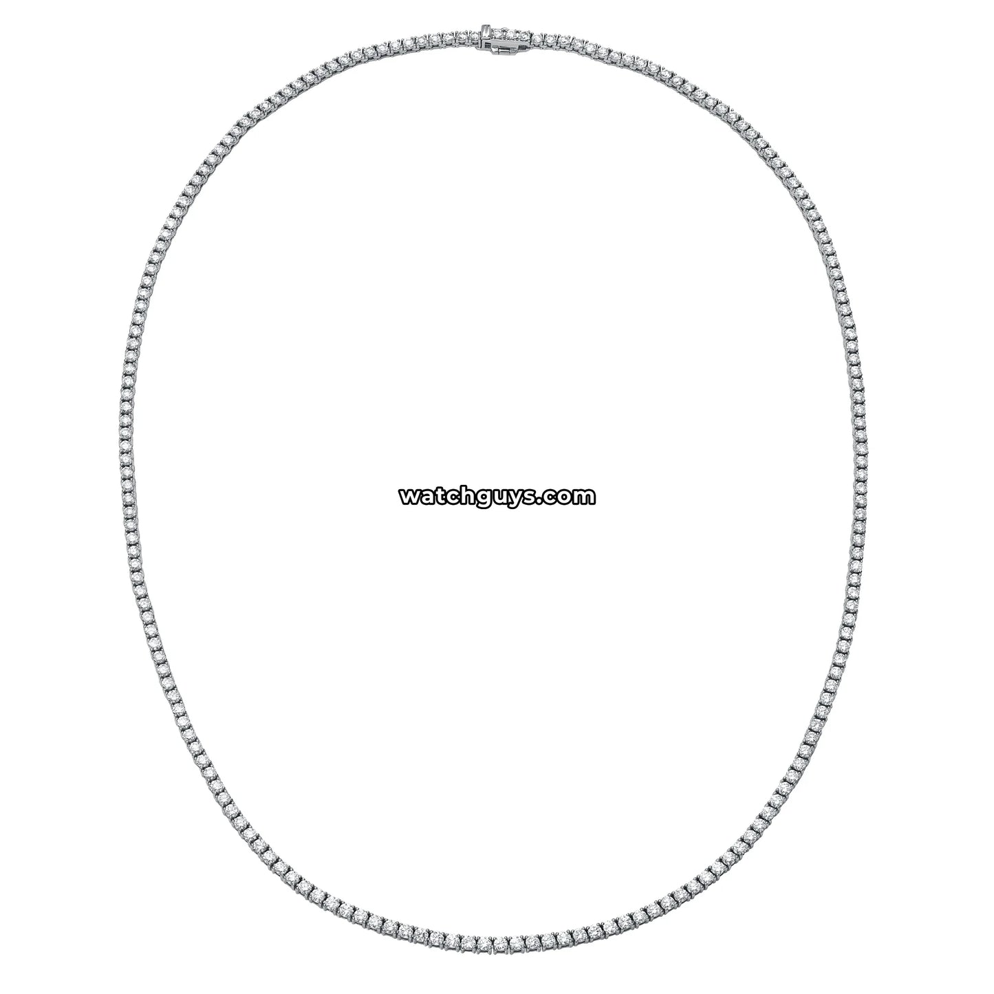 Diamond Tennis Necklace 7.64 Carat TW 18k White Gold