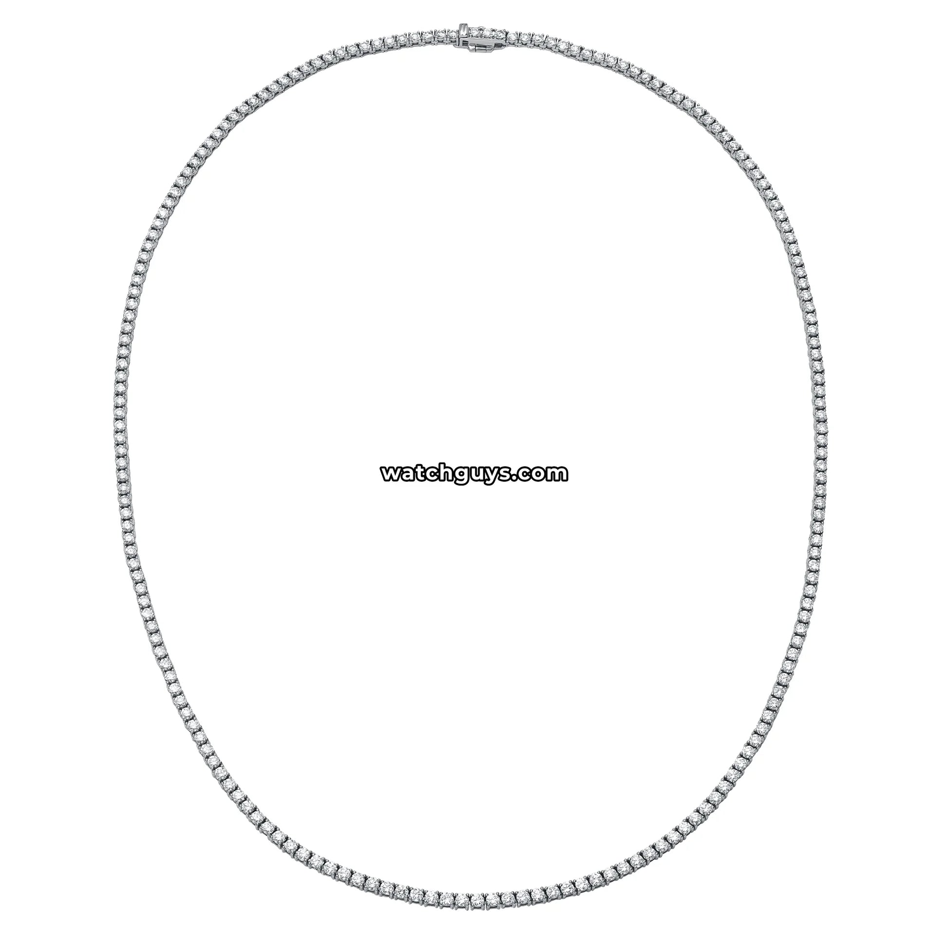 Diamond Tennis Necklace 7.64 Carat TW 18k White Gold