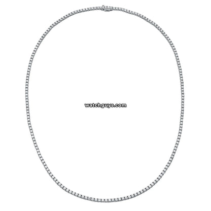 Diamond Tennis Necklace 7.64 Carat TW 18k White Gold