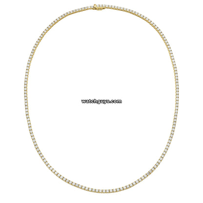 Diamond Tennis Necklace 9.81 Carat TW 18k Yellow Gold