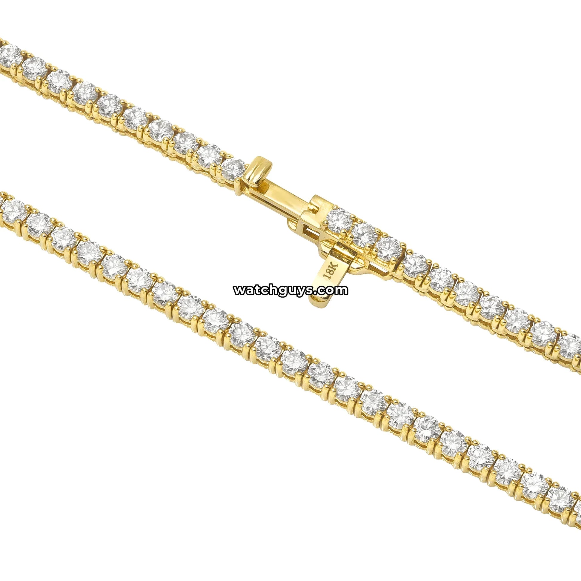 Diamond Tennis Necklace 9.81 Carat TW 18k Yellow Gold