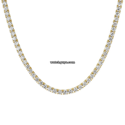 Diamond Tennis Necklace 9.81 Carat TW 18k Yellow Gold